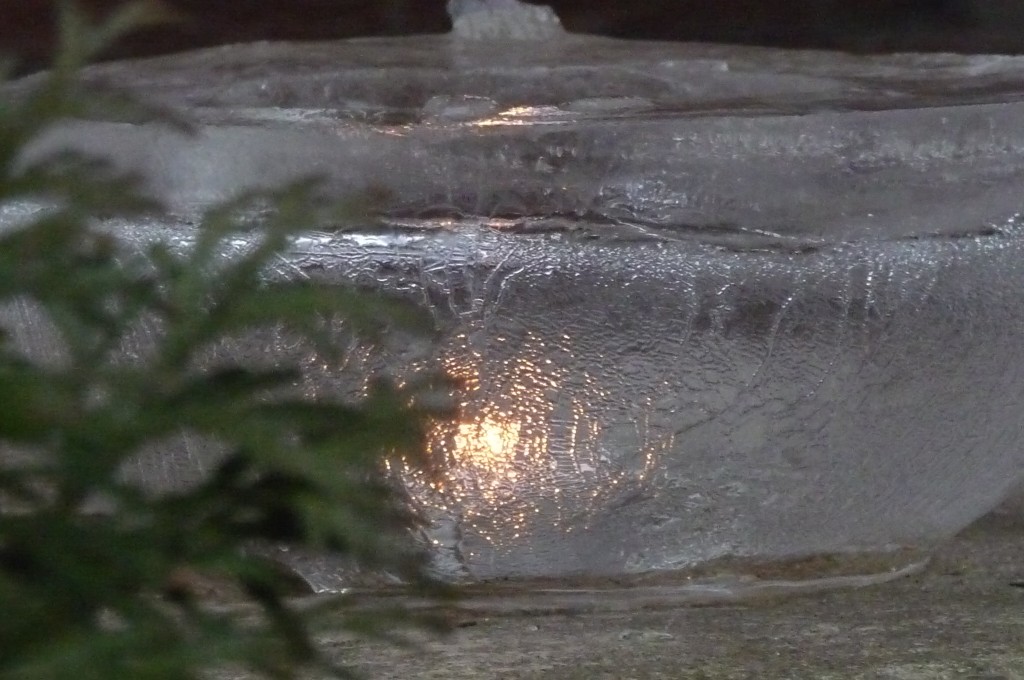 Ice lantern close up