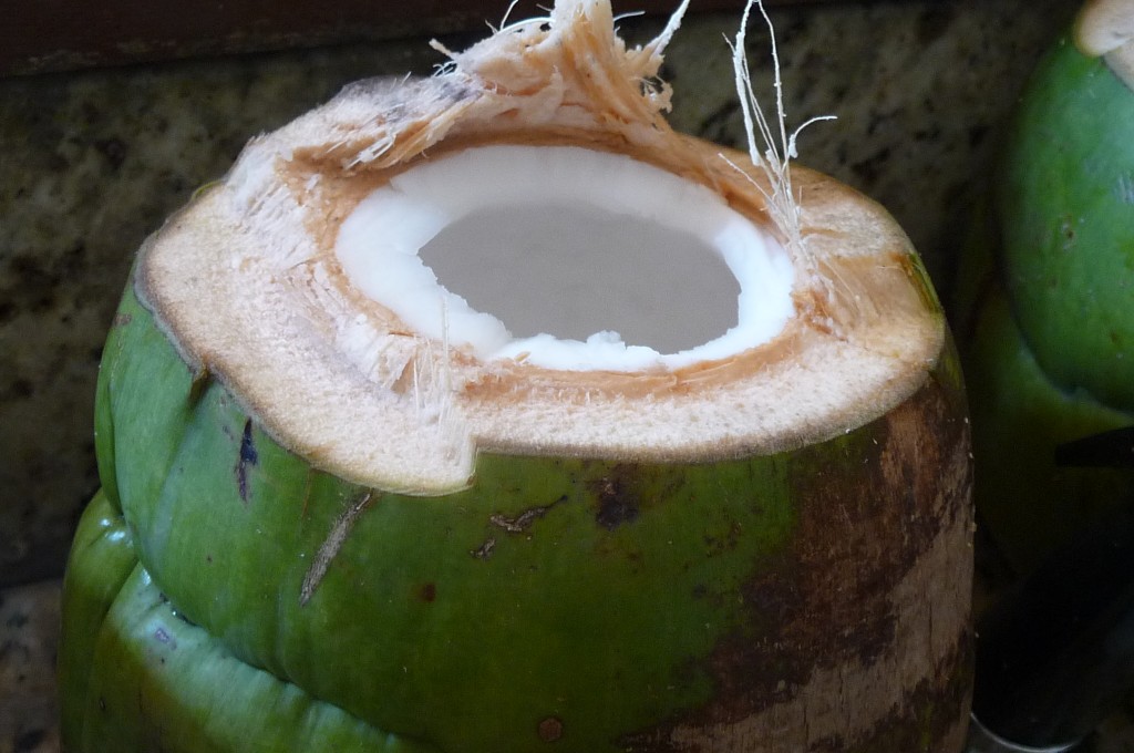 An open coconut