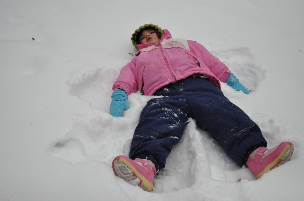 making snow angels